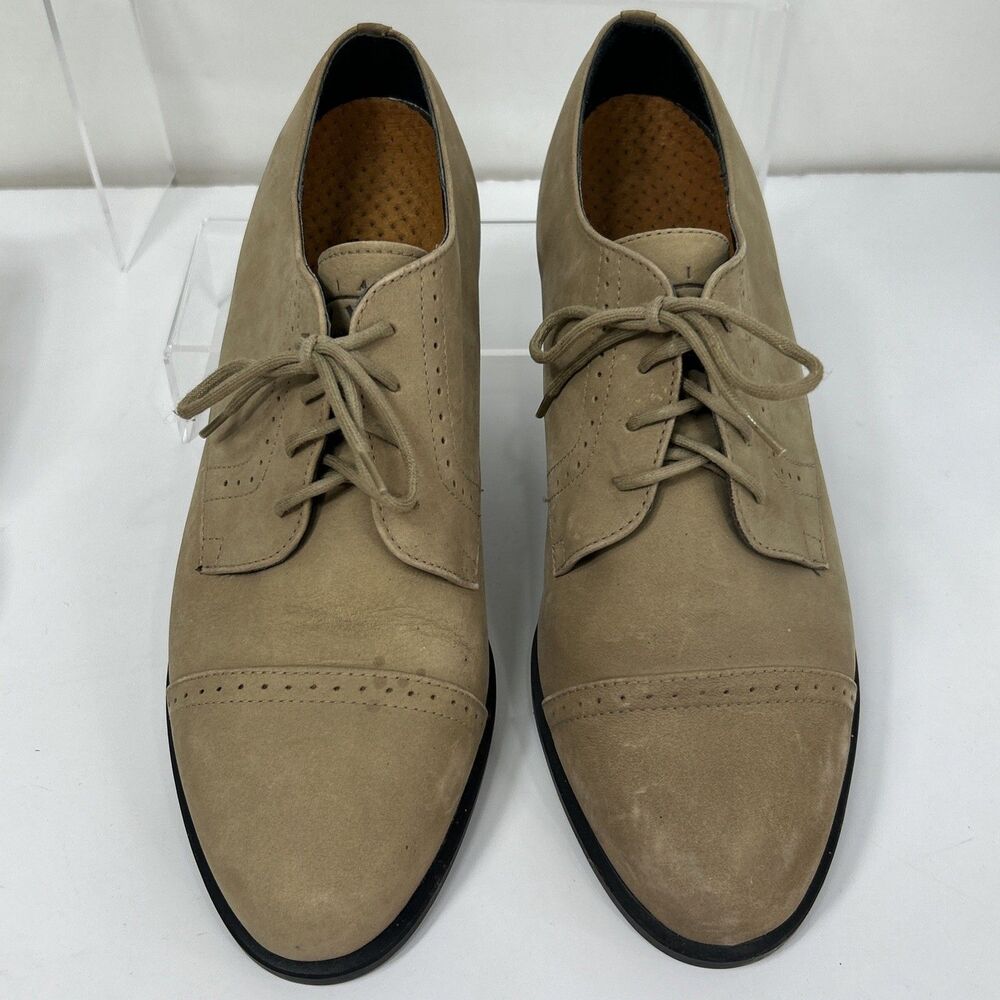 Ariat Women’s Monroe 7 M Leather Shoes Taupe 91329 Lace Up Oxford Cap Toe